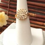 Cocktail Ring Sparkle Galore Size 6 Gold Photo 1