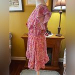 Sweet Storm Sweet.storm pink multicolored ditzy floral ruffled v-neck mini dress. Size L. Photo 3