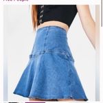 Free People  Highlands Stretch Denim Mini Skirt Blue 10 Photo 4