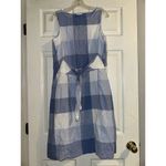 J. Jill Love Linen Gingham Tie Waist‎ Dress Blue White Checkered Casual Comfy Photo 5