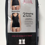 Simply Yummie Heather Thomson 2 Pack Shaping Tank M/L Scoop V Neck Reversible Black Size M Photo 0