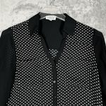 EXPRESS Shirt Womens Medium Black White Polka Dots Portofino Office Professional Photo 3