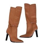 Reiss Caitlin Brown Leather Knee High Boots 40 NEW Photo 0