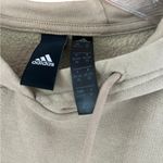 Adidas Woman’s Khaki Hoodie Sweatshirt Embroidered Logo Photo 2