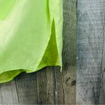 Caroline Rose Linen Light Lime Green 1X Button Front 3/4 Sleeves Shirt w/Collar Photo 4