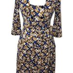 Diane Von Furstenberg Diane Von Furstenburg Retro Geo Print Silk Jersey Dutch Wrap Dress 4 EUC Photo 0