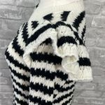 Loft  Striped Shoulder Ruffle Sweater Photo 2