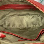 Isaac Mizrahi  Crossbody Red Leather Diamond Quilted Shoulder Bag Gold Chain Photo 6