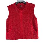 Tabask Vest Women XL Red Alpaca Wool Boucle Pockets Cozy Soft Peruvian Handmade Photo 4