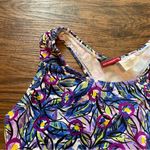 Vtg Y2K Abstract Peacock Sports Bra Crop Top Sz Medium Purple Photo 4