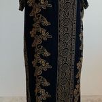 Passport Boho Black Dress w/Tan Spiral/Floral Design sz 2X Photo 0