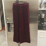 Faherty ππ Vintage Silk Velvet Genevieve Pant Wide Leg Maroon Banner Large NWT Photo 7