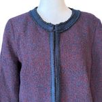 Talbots Tweed Jacket Blazer Purple Blue Red Speckle Wool Blend Womens 14 Petite Photo 4