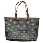 Fossil  Rachel Leather Black Striped Tote Purse Photo 6