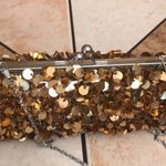 Vintage Y2K gold sequin beaded clutch cocktail purse evening bag with chain Photo 5