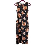 We Wore What Floral Black and Orange Muscle Tank Midi Dress Women’s Size Small NWT Photo 1
