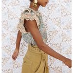 Ulla Johnson Cotton Eyelet Floral Elm Flutter Sleeve Top Photo 1