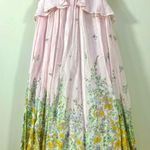 Zimmermann Floral Ruffle Linen & Silk Gown Maxi Dress Blue Meadow US 8 NWT Photo 6