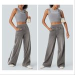 Halara Flex High Waisted Stripe Wide Leg
Jeans with Pockets Gray Photo 11