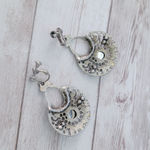 Vintage Clip On Earrings Extra Large Boho Dangle Sea Green Photo 3