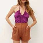 Veronica Beard  Nikita purple ruched beaded halter top NEW 8 Photo 0