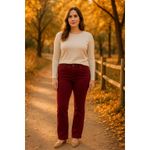 St. John Womens Pants Size 8 Burgundy Corduroy Bootcut Quiet Luxury Old Money Photo 1