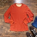 Timberland • vintage orange waffle knit thermal tee men’s slouchy oversized Photo 0