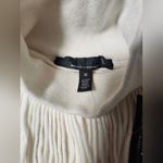 White House | Black Market NWT WHBM Fringe Mockneck Sweater Vest color: Antique White Size M Photo 6