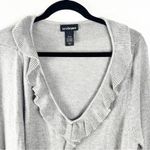 Lane Bryant Gray Angora Rabbit Hair Blend Ruffle Trim Long Sleeve Sweater 18/20 Photo 3