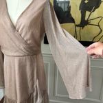 Saks 5th Avenue NWT  Blush Shimmer Wrap Dress $350 M Photo 3