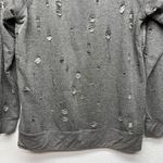 Body Language Perforated Distressed Sweatshirt XS Lightweight Athleisure Casual Gray Photo 3