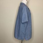 Jaclyn Smith Vintage Linen Blend Blue Short Sleeve Blazer Sz Large Photo 3