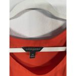Banana Republic Women’s Lightweight Orange Red Crepe Ruffle Top Size XL Crewneck Photo 4