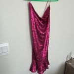 Lena Hot Pink Sequin Mini Dress with Lace up Back Photo 2