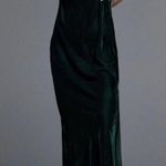 ZARA  GREEN VELVET CROCHET DRESS SMALL LONG SLIP V NECK STRAP SIDE SLIT NWT Photo 9