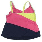 Lands' End Lands’ End Squareneck Tankini Swim Top Plus Size 24W Underwire Sea Navy Lime Photo 2