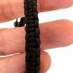 Rhinestone cross black cord adjustable bracelet Silver Photo 9