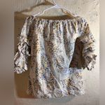 CeCe Cream Ruffled 3/4 Sleeve Blouse eyelet lined colorful floral summer casual Photo 8