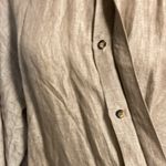 Eskandar Linen Sequin Beaded Tunic Duster Tent Dress Tan Photo 10