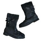 Sweater cuffed scrunch faux leather boots size 42 Black Photo 0