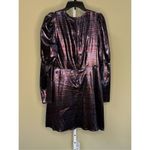 Black Coral NWT Waist Fitted Metallic Stripe Dress in Purple Size IT 44/US 8 Photo 5