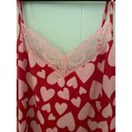 Joyspun Chemise Red Nightie with Pink Hearts Pink Lace Trim Adjustable Straps XL Photo 2