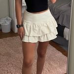 Denim Mini Skirt White Photo 0