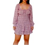 Princess Polly  Carrillo Floral Mini Dress Size 2 Long Sleeve Smocked Tiered Boho Photo 2