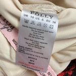 Oh Polly  Yara Ruffle Mini Dress Beige Fitted Long Sleeve Women's Size 6 Clubwear Photo 9