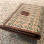 Burberry Nova Check Plaid Canvas Leather BiFolding Long Wallet Photo 4