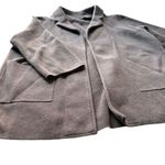 Quince Organic Cotton Knit Cardigan Blazer Brown Size Large Open Front Pockets Photo 5