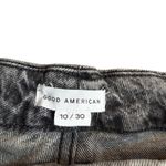 Good American Size 10/30 Curvy Twist Straight Leg Jeans Washed Black Split Hem Photo 3