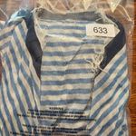 Randi & Will Long Open Cardigan Blue & White Stripe Women's One Size Sleeveless Photo 8