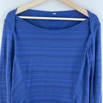 Lululemon Kanto Stripe Sapphire Blue Black Kanto Catch Me Long Sleeve Top Photo 5